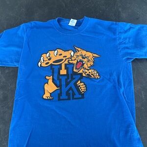 Gildan Blue Short Sleeve Tee with Wildcat Graphic